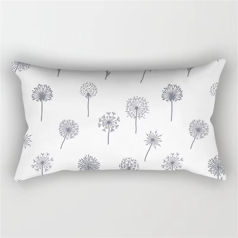 Patchwork Grey Geometric Pattern Print Decoration Bedroom Living Room Office Waist Support Home Rectangular Pillowcase