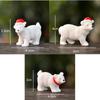 2 Pcs/Set Christmas Polar Bear Ornaments, DIY Mini Christmas Hat Scarf White Bear Garden Snow Landscape Ornaments, Succulent Potted Flower