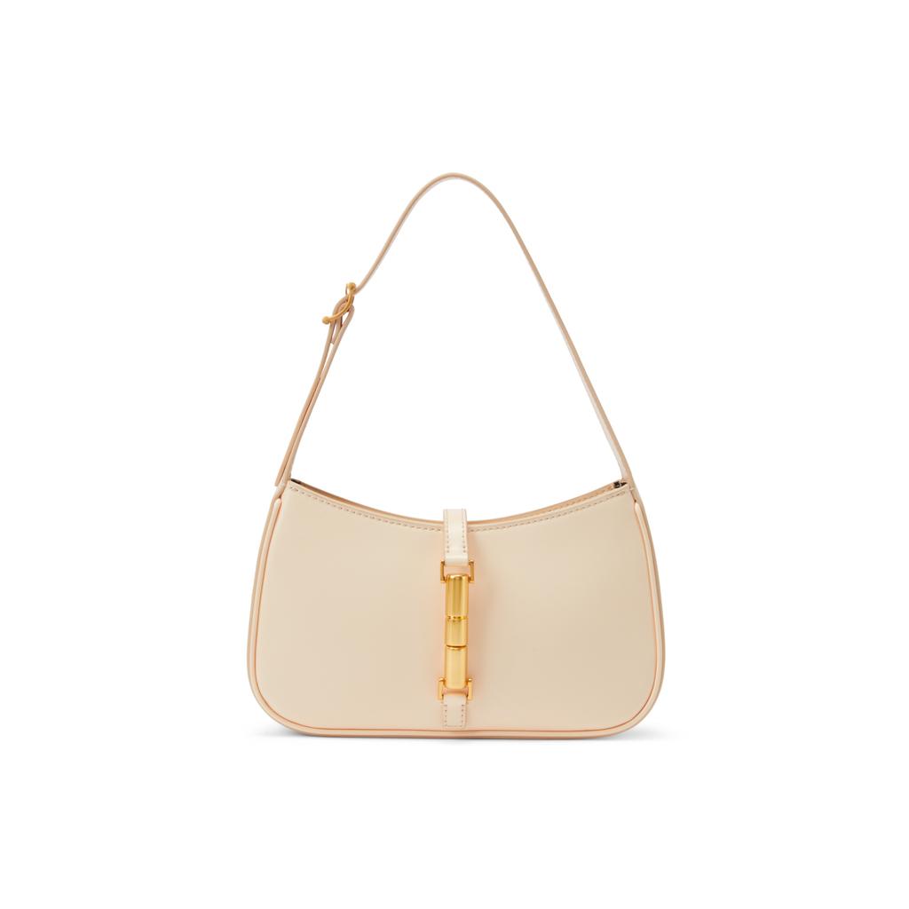 New CHARLES&KEITH PU Shoulder Bag Handbag Shoulder Bag Medium Size Women's Beige Beige CK2-20151158-1