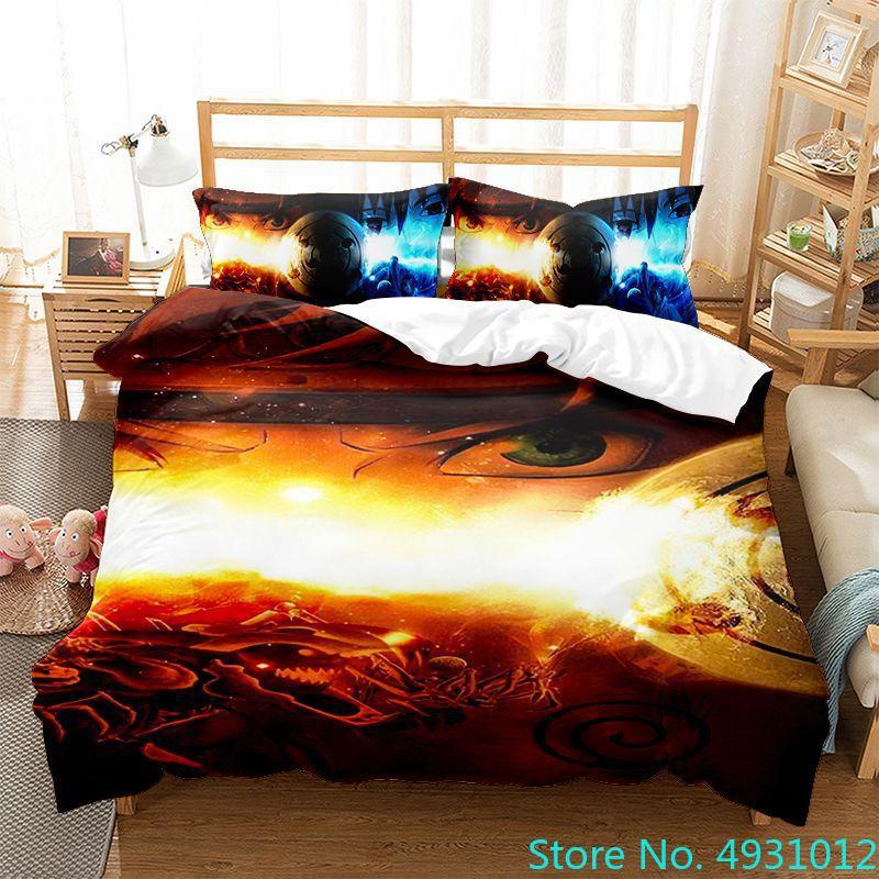 Uzumaki N-Naruto Bedding Set Cartoon Anime Quilt Cover Children Bedroom Bedclothes Boy Duvet Cover Polyester Bedspread Gift