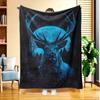 A Night Deer Forest Flannel Blanket, Featuring High-Definition Digital Printing, Suitable for All Seasons, a Cooling Blanket, Made of 100% Soft And Sk