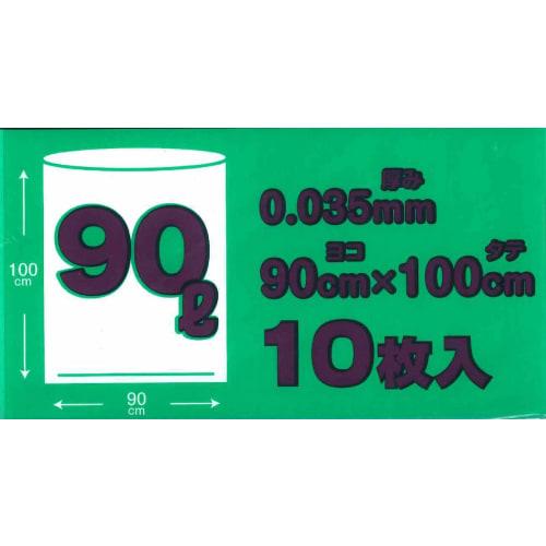 Nippon Giken Kogyo Tough Garbage Bags, Semi-Transparent, 90L, 0.035mm Thick, Strong and Tear-Resistant, Thick and Durable, TA-8, Pack of 10