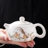 160ML Elegant Jade-White Ceramic Xishi Teapot – Classic Chinese Teaware for Home Brewing & Daily Tea Rituals
