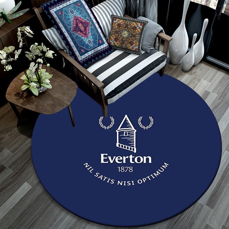 Everton FC Round Area Rug,Carpet Rug for Living Room Bedroom Sofa Playroom Decor,Non-slip Floor Mat