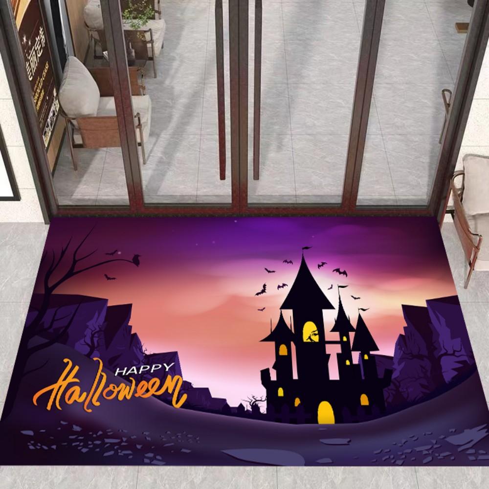 Halloween Thema Tapijt Cartoon Pompoen Patroon Entree Mat Antislip Makkelijk Schoon te Maken Feestelijk Decoratief Tapijt