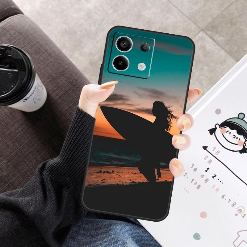 

Surfing Art Surf Girl Cover For Xiaomi Redmi Note 14 10 11 12 13 15 Pro Plus Case For Redmi 15 15C 14C 12C 10C 13C Redmi Note 11