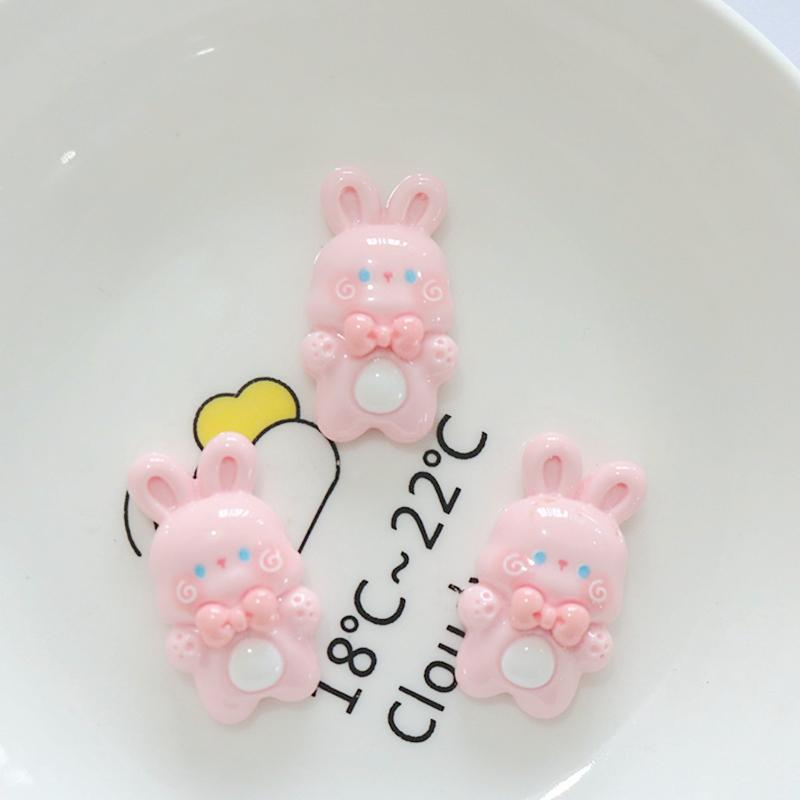 10Pcs New Cute Resin Bee Rabbit Monkey Little Bear Series Flat Back Fit Phone Deco Parts Embellishments For Hair Bows Accessorie
