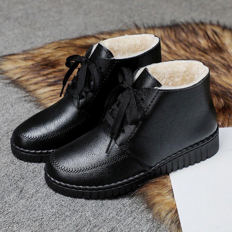Women Snow Boots Winter Warm Ankle Plush Boots for Women Round Head Boots Female Fashion Mother Shoes for Women