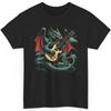 Electric Guitar Rock Dragon T-Shirt Funny Music Playing Fantasy Graphic Concert