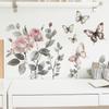 Watercolor Minimalist Flower Butterfly Wall Sticker Self-Adhesive for Bedroom Vanity Wall Decoration