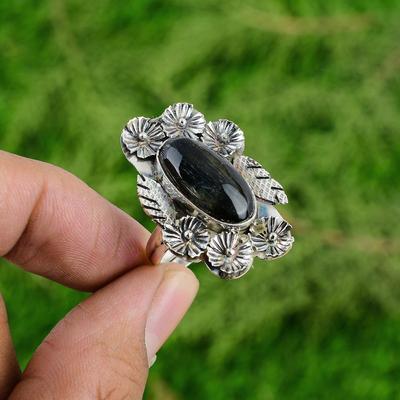 Regalo Per Lei Anello Regolabile Fiore Promessa Nellite Naturale Argento 925
