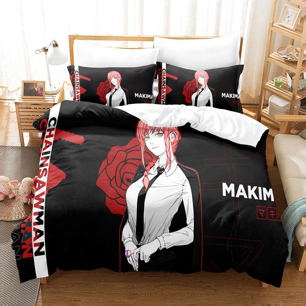 Anime Chainsaw Man Mitaka Asa Bedding Set Boys Girls Twin Queen Size Duvet Cover Pillowcase Bed Kids Adult