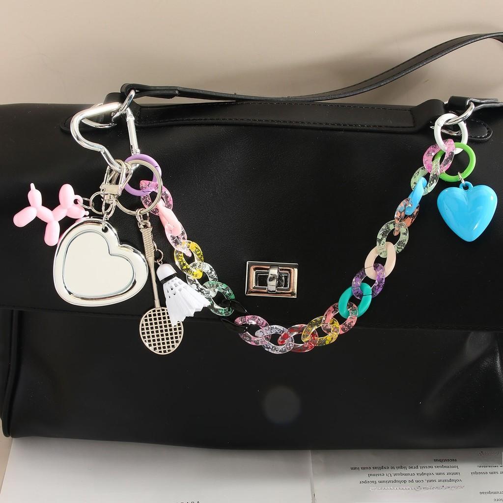 Cat Charm Bag Pendant With Feather Keychain For Fashion Accessories