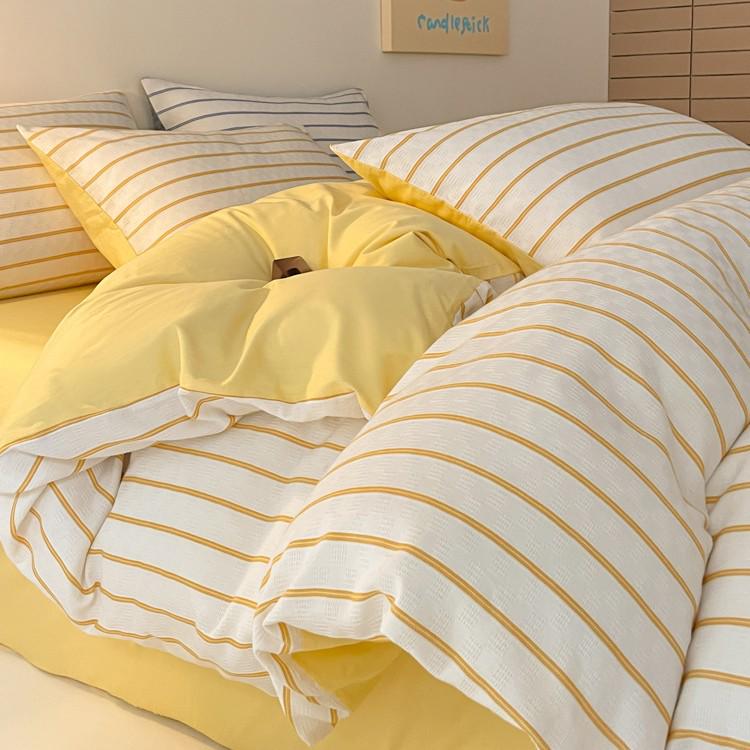 

Роскошный комплект постельного белья из 4 предметов из жаккардового хлопка: Одеяло и простыня из высококачественного длинноволокнистого хлопка 0.9m Bed Sheet 3-piece for Duvet Cover 150*200