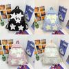 Large Color Solid Capacity Backpack With Star Decoration For Commute Daily
