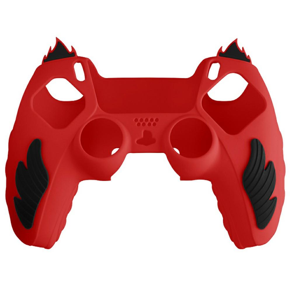 For Sony PlayStation 5 Controller Silicone Case Flame Design Shock Absorbing Grip Protective Cover