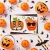 Adorable Cm2206006 Kids Cartoon Halloween Pumpkin Interactive Puzzle Stickers Set