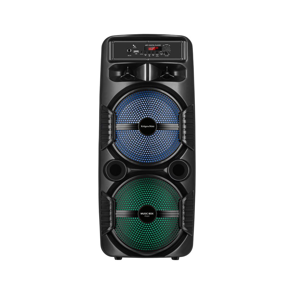 Bluetooth LED Boombox karaoke speaker USB AUX 10W Kruger&Matz