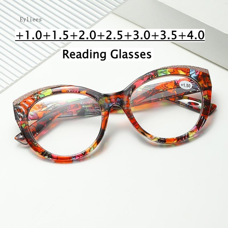 Eleganti Occhiali da Lettura con Montatura Rotonda per Donna Anti Luce Blu Alta Qualità Occhiali per Lontano Occhiali di Lusso Designer Europeo