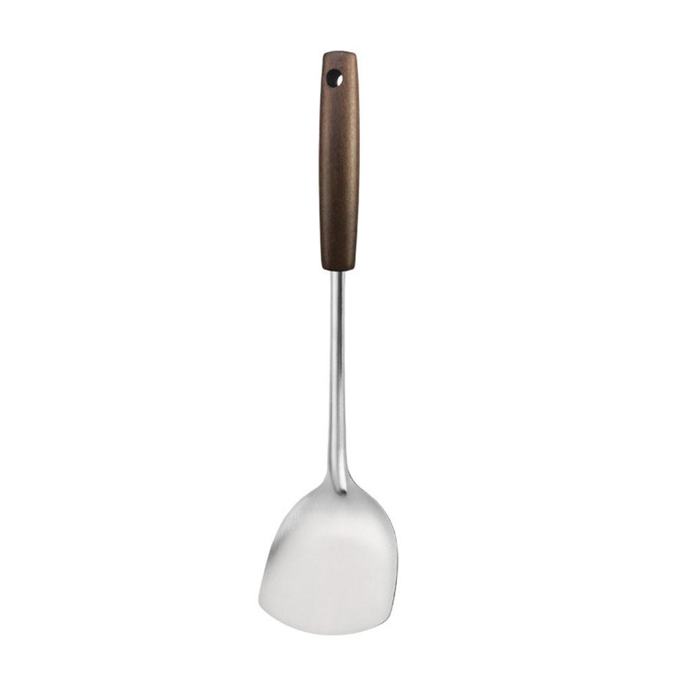Stainless Steel Spatula Wood Handle Kitchen Stir Fry Spoon New Cooking Spatula Kitchen Tools