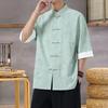 Herren Leichte Mandarin-Kragen Hemd mit Aufdruck Sommer Chinesischer Stil Östliches Design Lässig Kulturelle Kleidung
