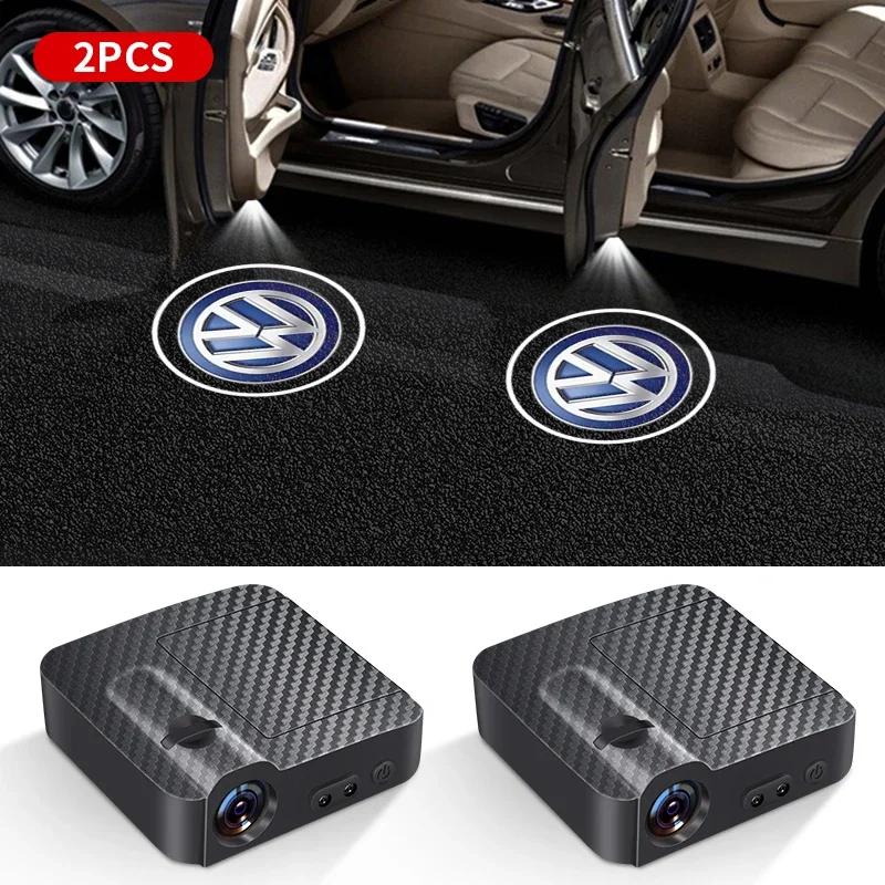 2025 Hot Car Emblem Wireless Courtesy Lamp Auto Door Welcome Light LED Projector For Volkswagen Golf-5 6 7 Bora POLO MK4 MK6 Pas