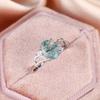 Eleganter S925 Sterlingsilber Ovaler Natürlicher Wassergras-Achat Verlobungsring für Damen Ehering Schmuck Geschenk
