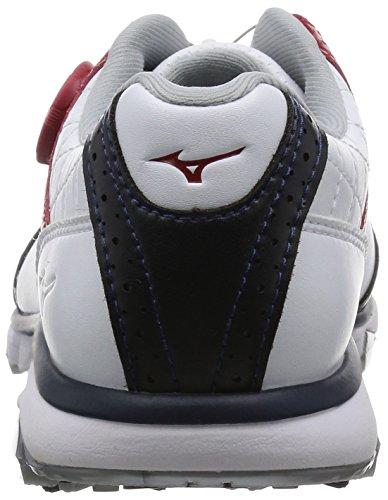 Mizuno Nexlite 003 Boa Spike Golf Shoes, 3E, Women's, White, Red, and Navy, Size 230 (23cm)