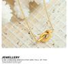 Korean Sweetheart Heart-Shaped Pendant Necklace for Women, 18K Gold-Plated Titanium Steel Clavicle Chain