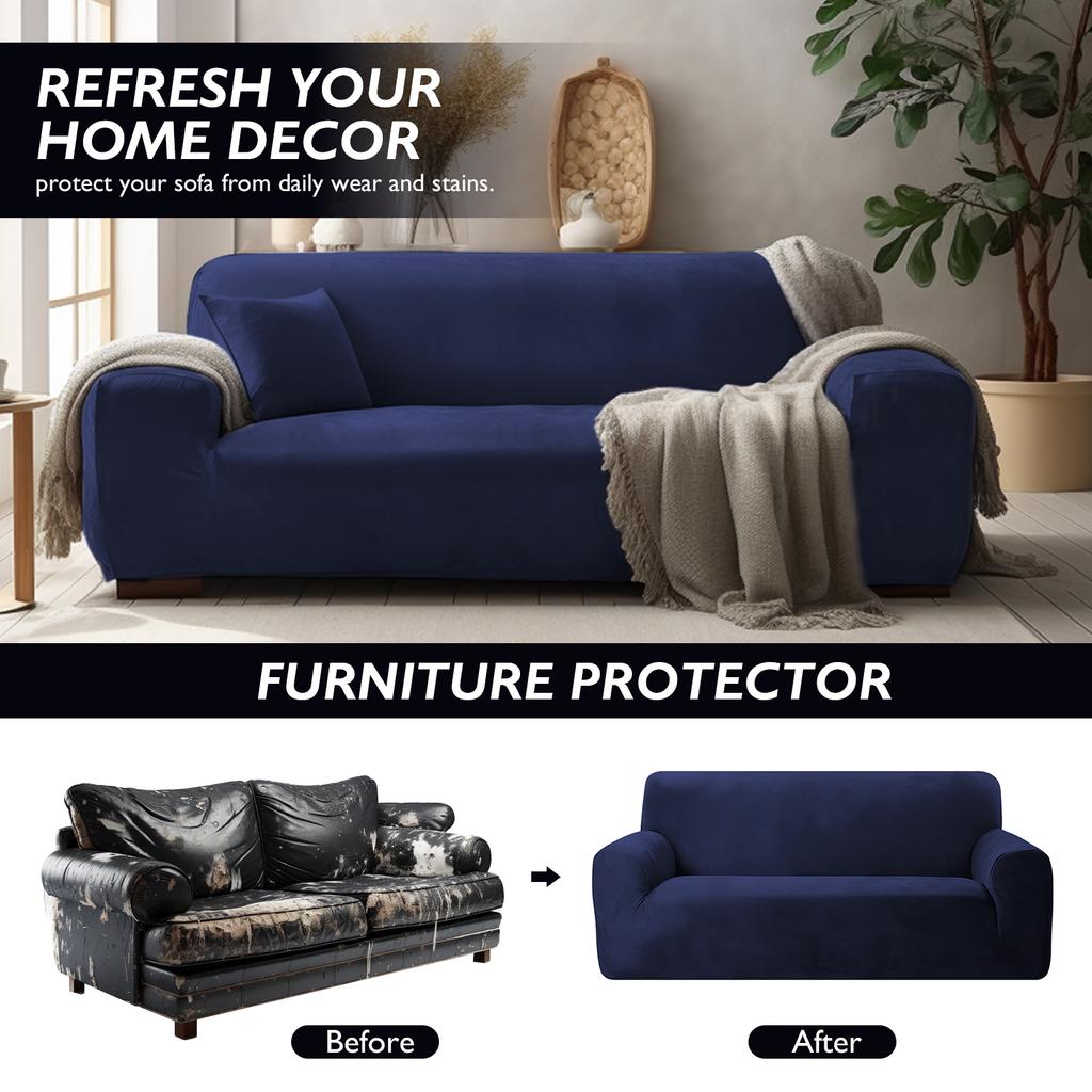 Stretch Plush Sofa Covers for Living Room 1/2/3/4 Seat All-inclusive Velvet Couch Covers Elastic Case Couch Sofa Slipcover Towel