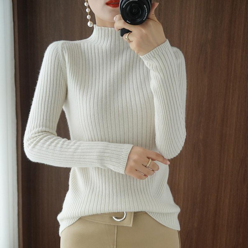 Frühling Stricken Pullover Pullover Frauen Langarm Tops Rollkragen Strick Pullover Chic Frauen Kleidung Weibliche Candy Bottom Shirt