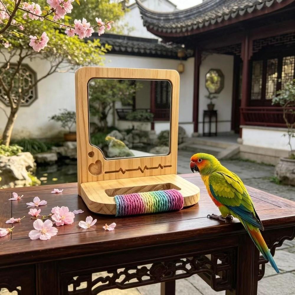 Anti-slip Wood Bird Training Stand Interactive Parrot Biting Rod Bird Cage Accessories