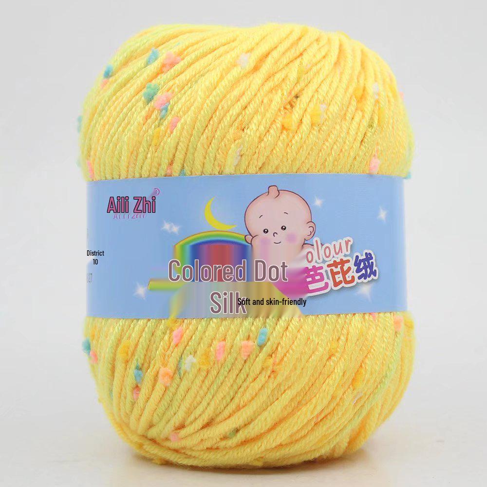 Pallina di Filato a Pois Colorati per Lavorazione a Maglia a Mano di Maglioni e Cardigan da Uomo e da Donna