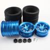 4PCS Rim and Tires with Adapter for WLtoys 1/14 144001 RC Car Parts Aluminium Alloy Wheels Upgrade