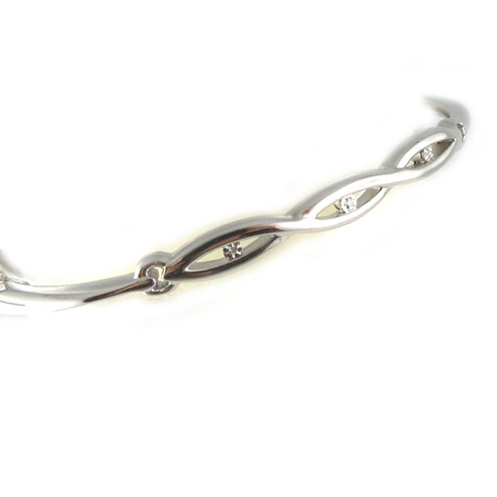 Altesse [L2062] - Silver Bracelet 'Câlin' White
