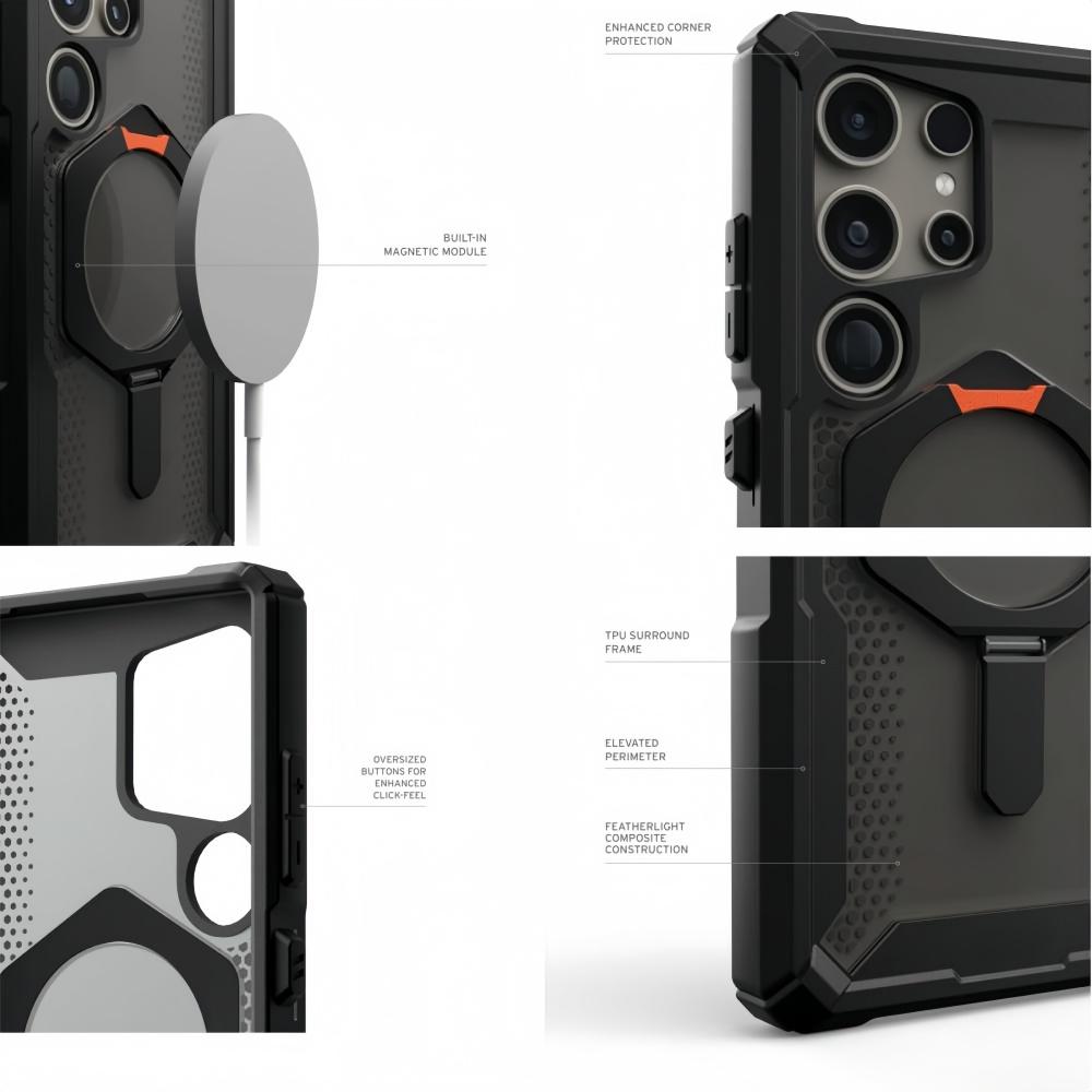 Wytrzymałe Pancerne Wojskowe Etui Shock do Telefonu Samsung Galaxy S26 Ultra S25 S24 S23 Plus Magnetyczna Podstawka Odporne na Uderzenia Pokrowiec