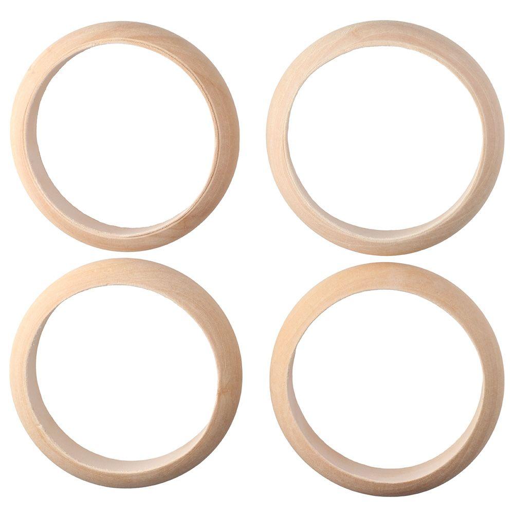 4pcs Wood Bangles 3.4 x 1 Inch Unfinished Wood Bangle Round Circle Blank Bangle Wooden Natural Wooden Circles DIY Craft Making