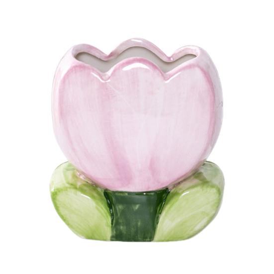 Ceramic Flower Pen Holder Cute Desk Office Storage Box Stationery Shelf Multifunctional Aesthetic Desktop Organizer for Makeup Tools Rulers Brushes