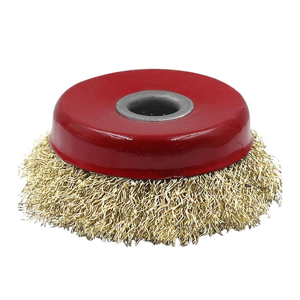 Inner Hole 10/16mm Wire Cup Brush for Drill Brass Coated Steel Crimp Wire Wheel Angle Grinder Remove Rust Deburring