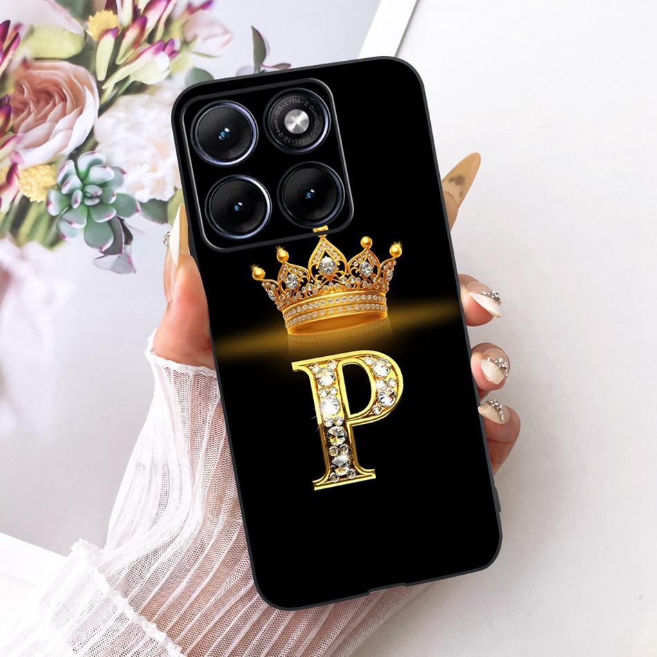 For Motorola Edge 70 Fusion 2026 Crown Letter Phone Case For Motorola Edge70 Fusion 5G XT2605 Black Silicone Soft Cases Bumpers