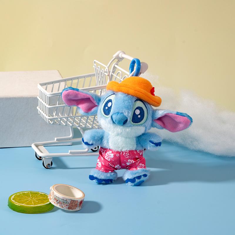 Disney Stitch Vacation Series Backpack Pendant Plush Toy Cartoon Cute Doll Keychain Pillow Toy Gift