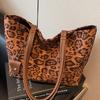 Suede Leopard Print Underarm Big Bag Women's 2025 Autumn New Fashion Large Capacity Tote Season Retro Messenger Bag