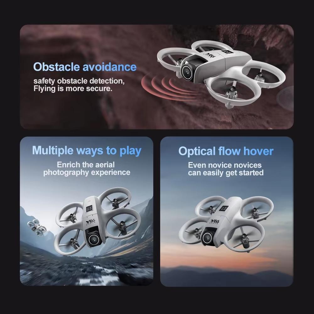 2025 New V66 Mini Drone 4K HD Camera WiFi FPV Obstacle Avoidance Quadcopter Remote Drone Children's Toy Gift