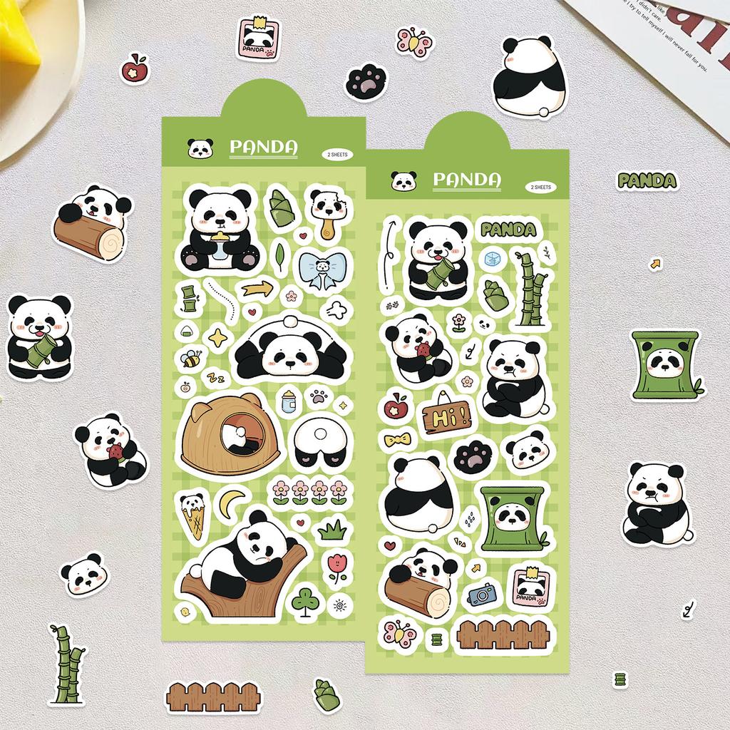 Cute Cartoon Little Panda Ins Korean Guben Hand Account DIY Decoration Stickers Creative Stickers