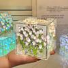 3D Mirror Night Light With Tulip Flower Sea Design, Diy Handmade Night Light Ornament, Small Gift 3D Tulip Diy Night Light