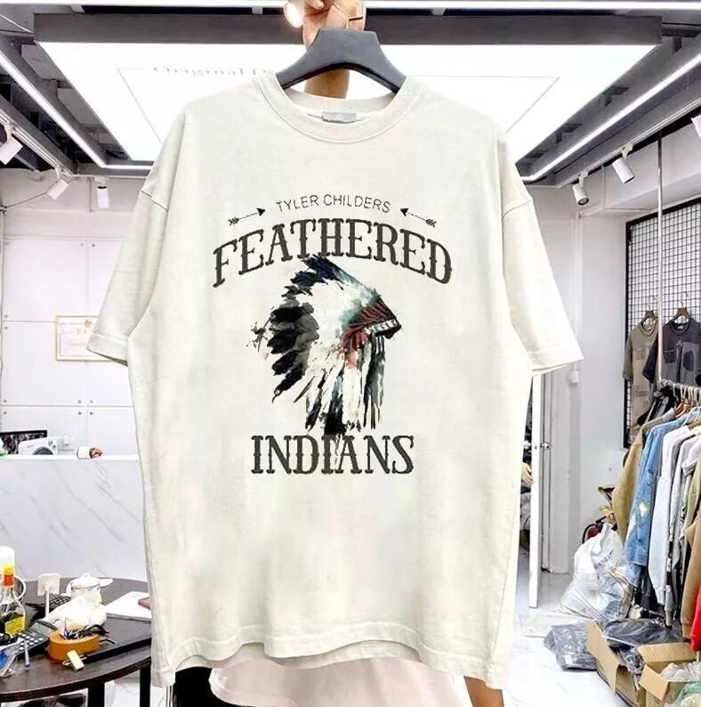 

Reprint Tyler Childers T shirt Feathered Indians White tee Reprint S5XL Unisex T-Shirt XXL