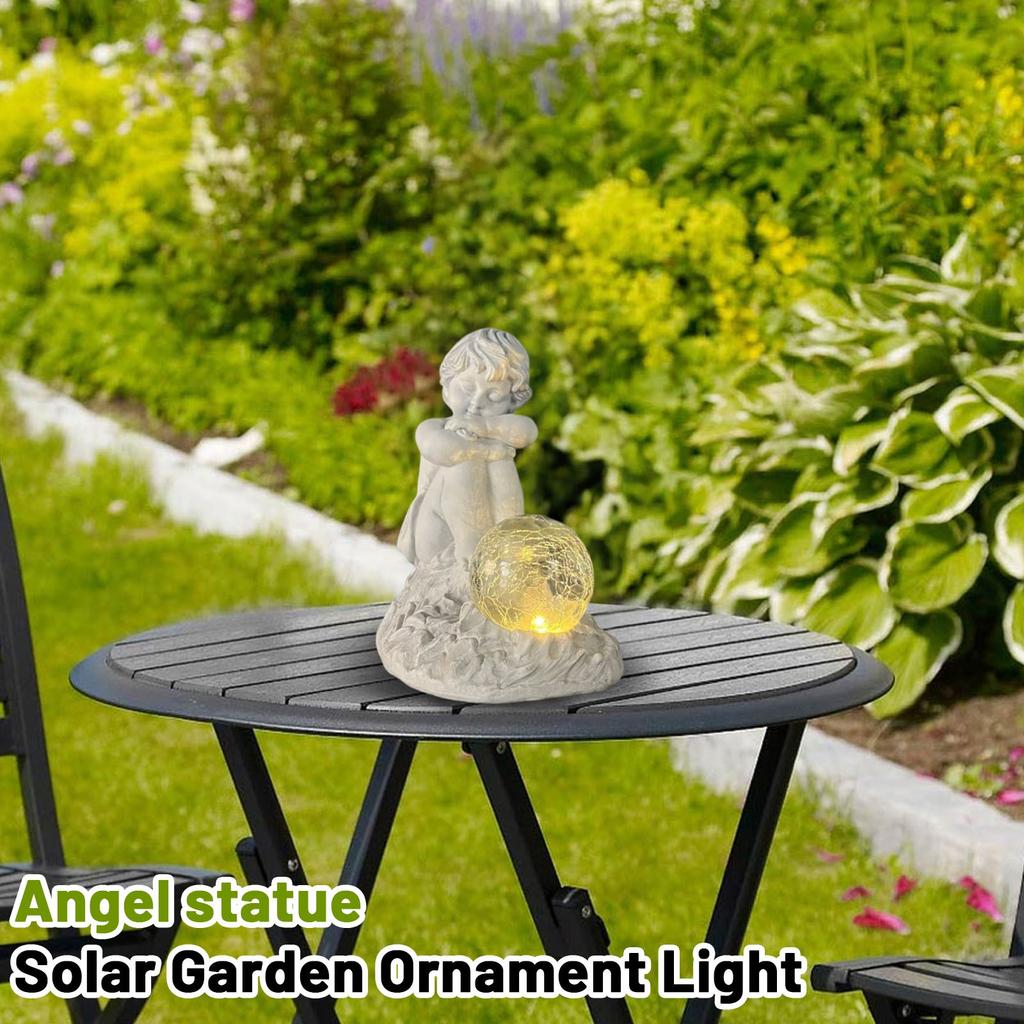 Resin Handicrafts, Flower Angel Statues, Solar Lights, Garden Decorations, Ornaments, Rustic Style