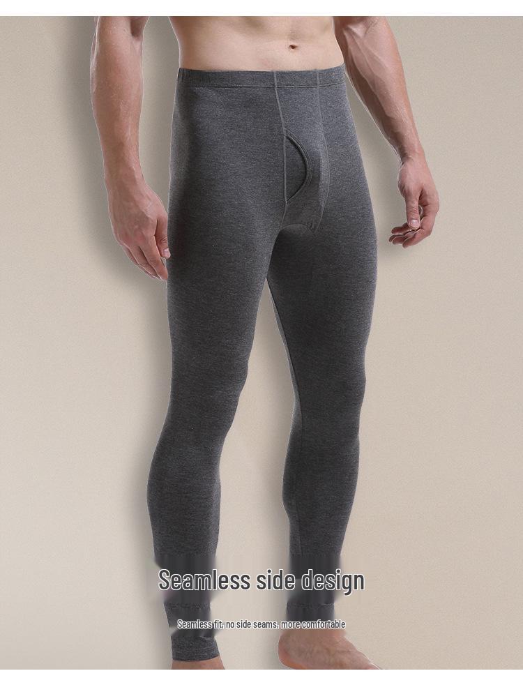 Men's Lyocell Cotton Wool Base Layer Pants - Thin, Warm, Long Pants for Autumn and Winter
