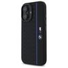 BMW Bmhmp16S23Sheb iPhone 16 6.1        Czarny/Black Hardcase Silikonowy Sześciokąt Niebieska Linia Magsafe