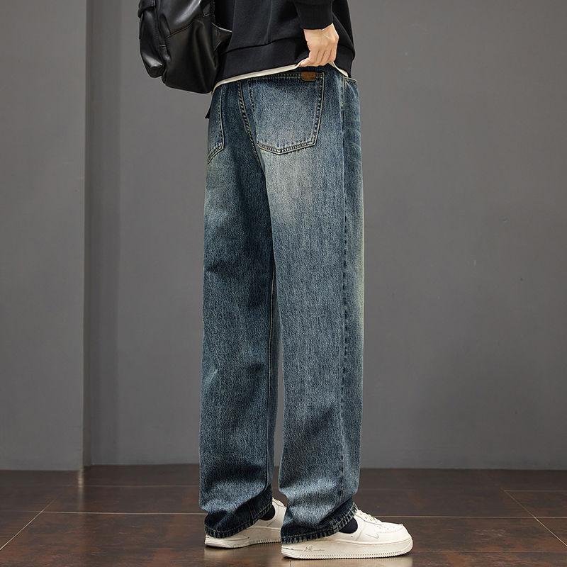 American Retro Straight Jeans Men's Autumn New Loose Wide-leg Trousers Casual Men's Trousers